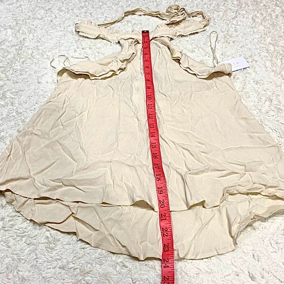 ASTR  Cream Halter Ruffle Keyhole Camisole Top - Picture 7 of 8